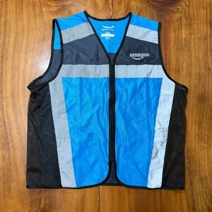 Amazon Jacket Vest Mens M/L Reflective Lightweight  full zip Delivery J3-20